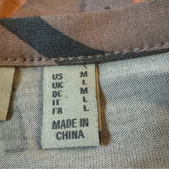 Logo Lori Goldstein Medium Cardigan Pink Button Up Striped 3/4 Sleeve V Neck - Picture 7 of 8